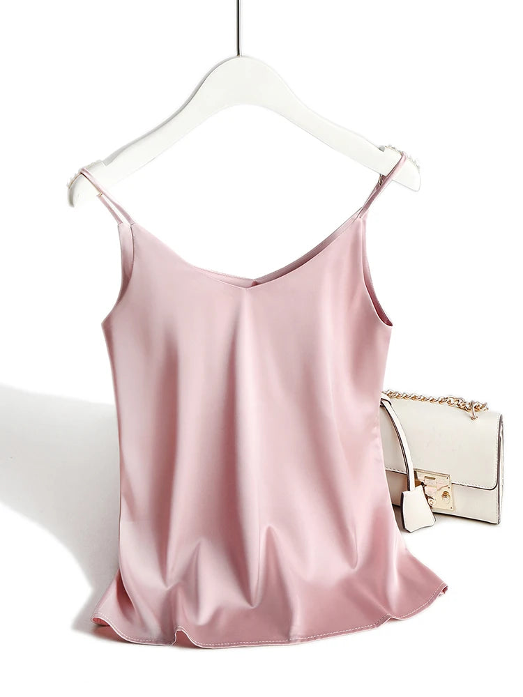 Spaghetti Strap Top Women Halter V Neck Basic