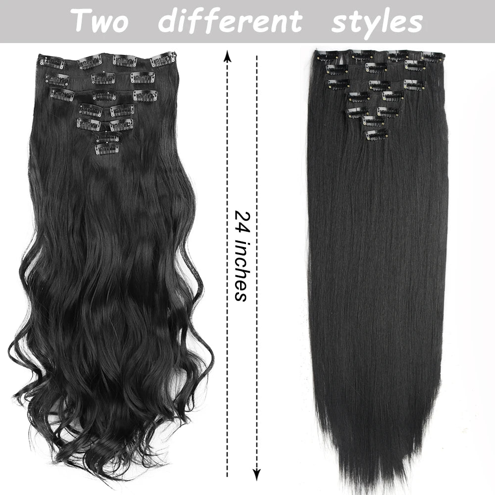 7Pcs/Set 16 Clips Hair Extension