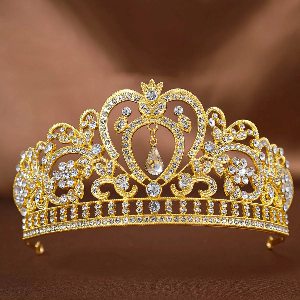 Golden Baroque Crystal Tiaras And Crown