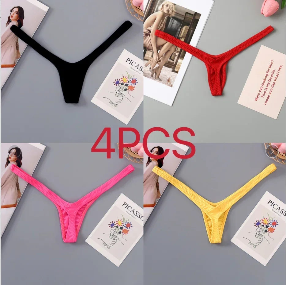 2/4pcs New Deep V Thong Women Underwear