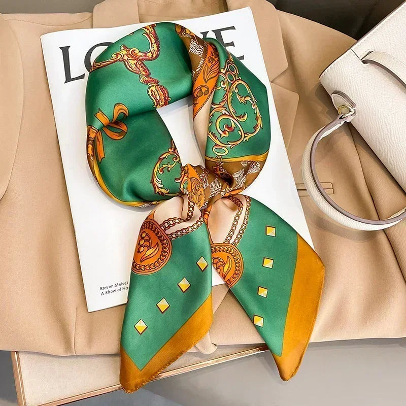 Luxury Design Print Silk Square Scarf