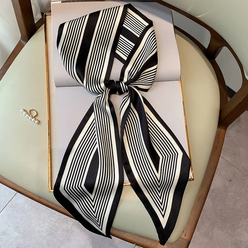 Long Silk Scarf Bag Tie