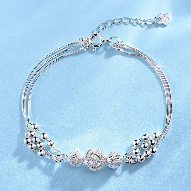 Luxury 925 Sterling Silver Star Beaded Bracelets