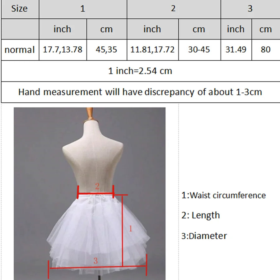 3 Layers Short Wedding Petticoats Underskirt