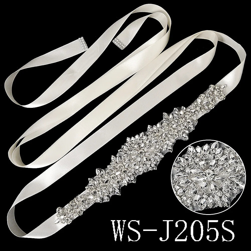 Silver Bridal Wedding Waistband Sparkling Crystal