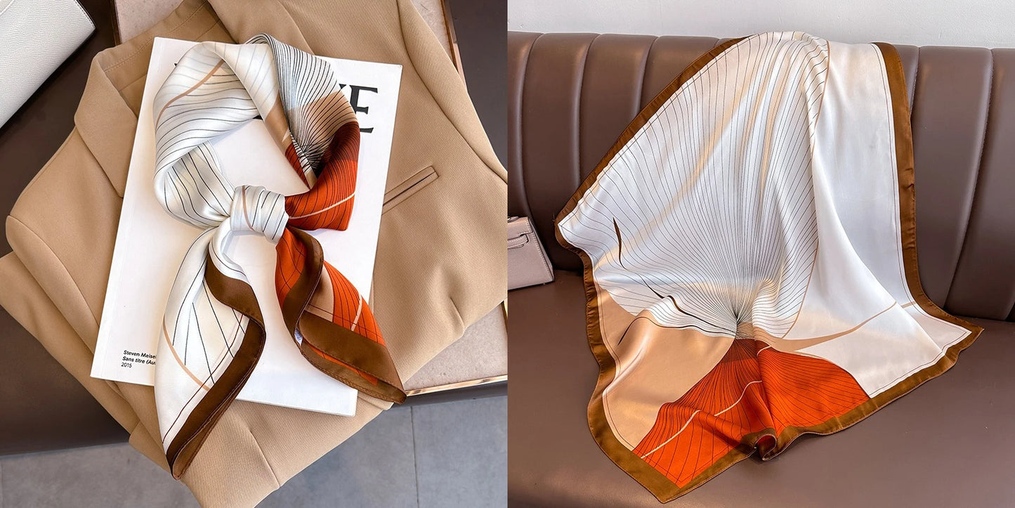 Floral Print Silk Square Scarf