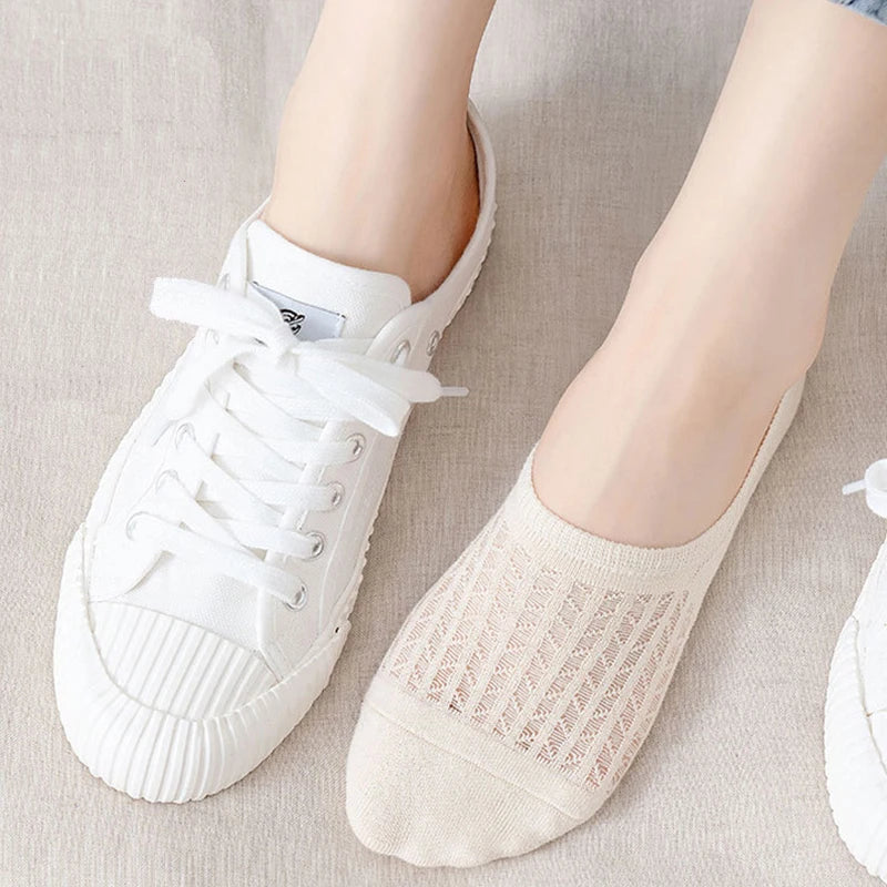 Lace Breathable Silicone Non-slip Cotton Boat Socks