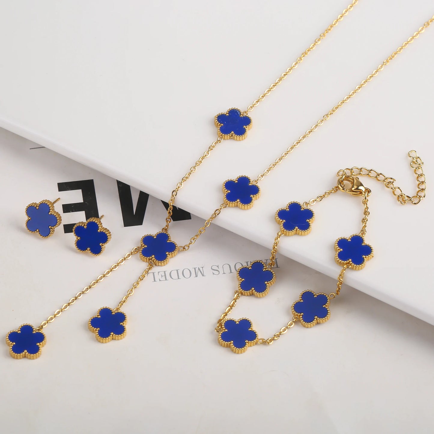 Adjustable New Design Gold Plated Stainless Steel 316L Plant Flower Bracelet