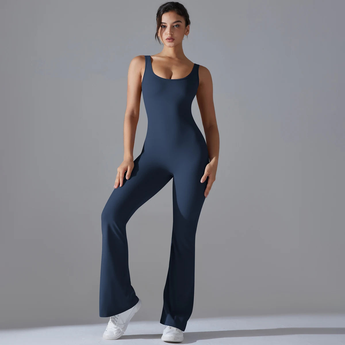 Sexy Back V Jumpsuit Gym Set Women