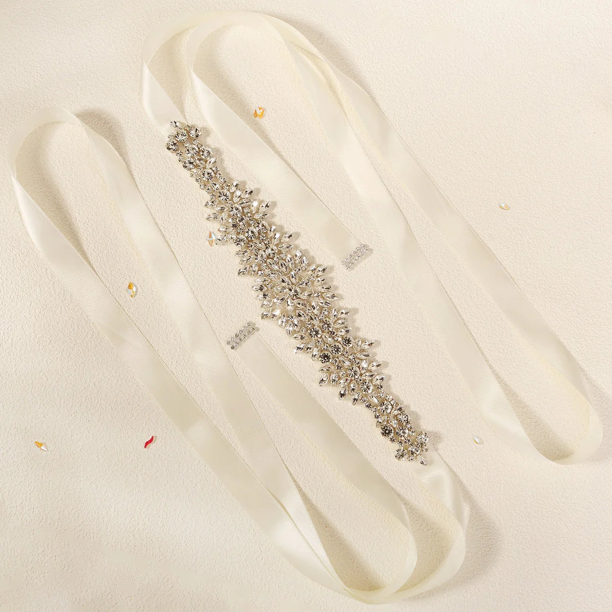 Silver Bridal Wedding Waistband Sparkling Crystal