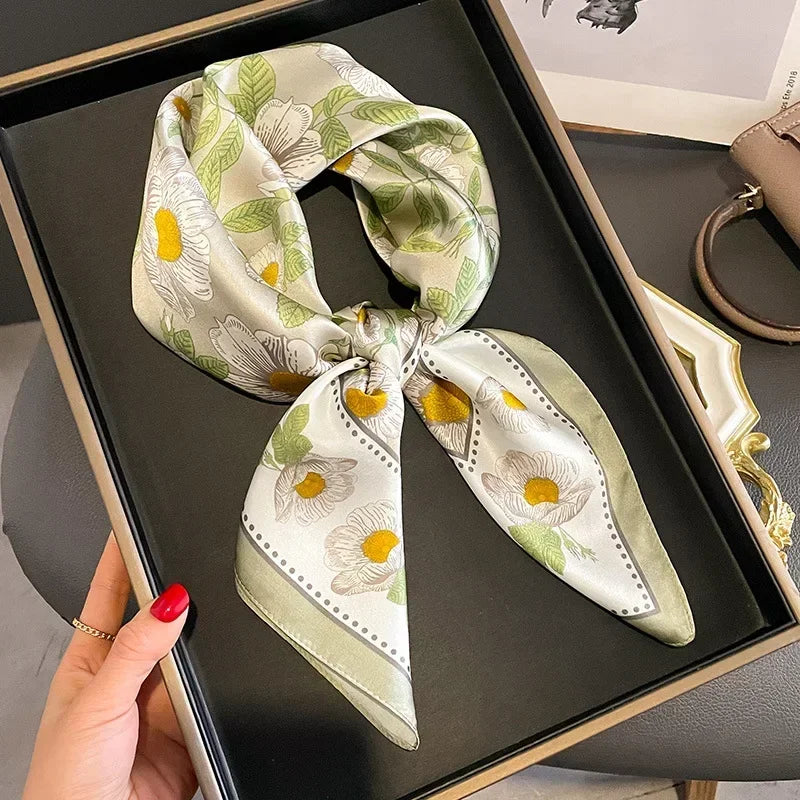Luxury Design Print Silk Square Scarf
