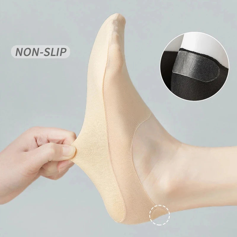 Ice Silk Solid Boat Socks
