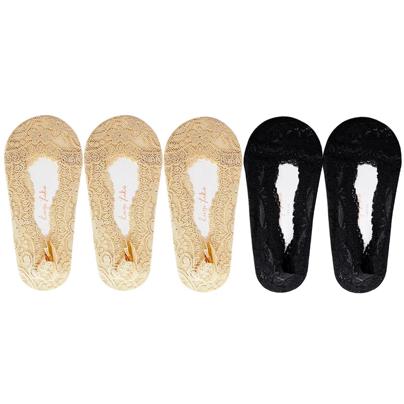 Low Cut Boat Lace Silicone Non-Slip Socks