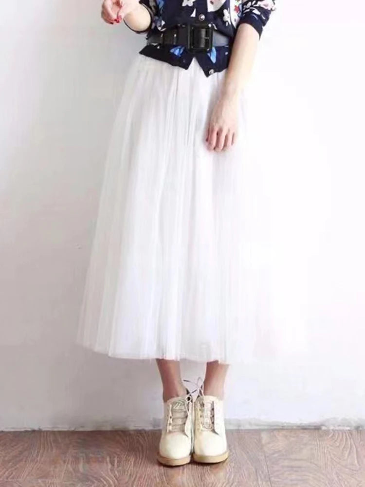 Chic High Waist Black Party Faldas