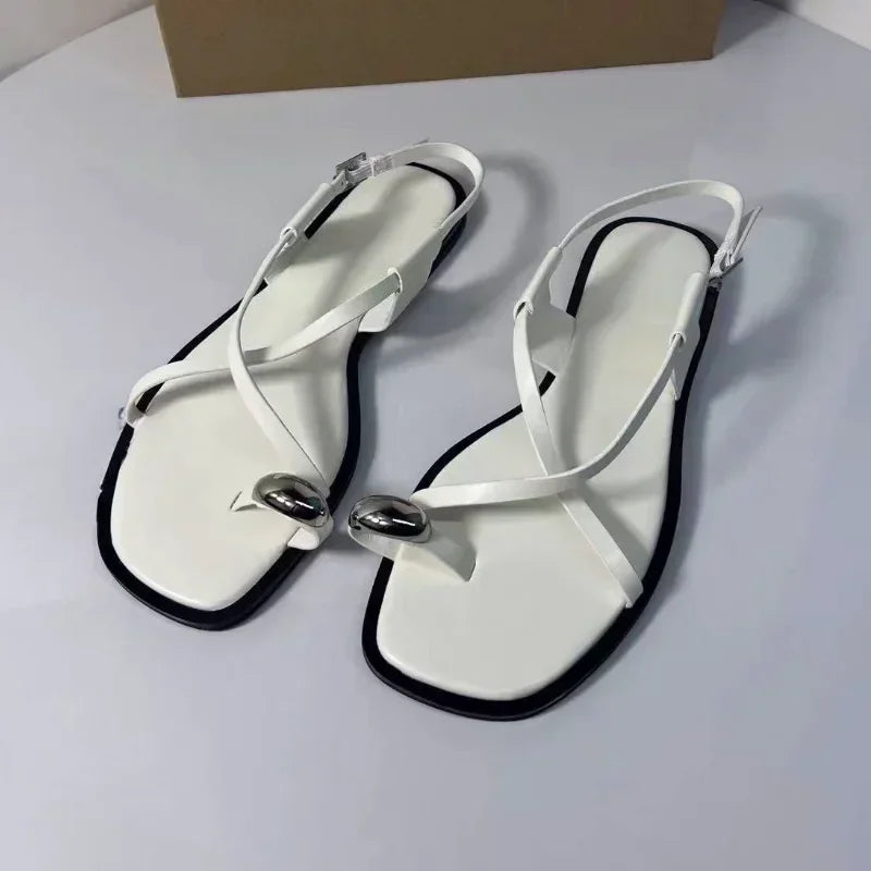 Flat Sandals Clip Toe Beach Shoes