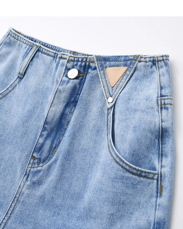 Minimalism Versatile Cotton Loose Women Jeans Shorts