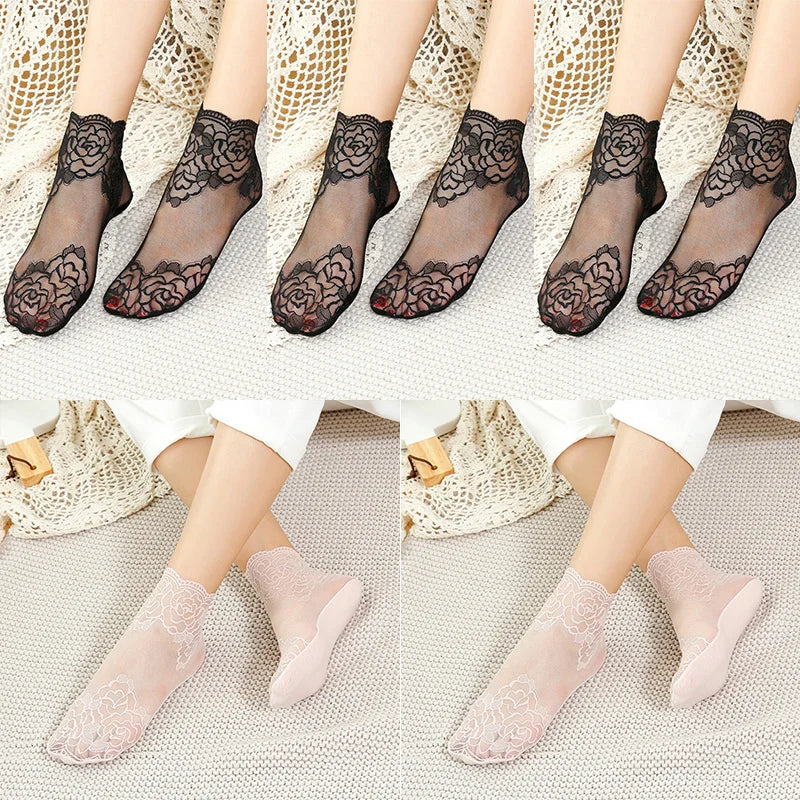 Lot Lolita Women Invisible Lace Socks