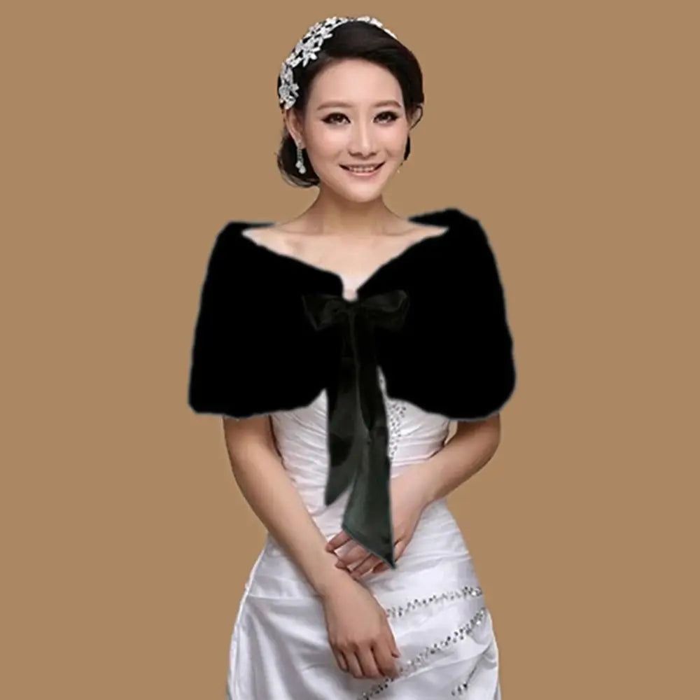 Winter Cape White Fur Shawl Wedding Accessories