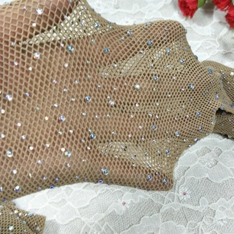 Fishnet Diamond Pantyhose Women Fashion Shiny Net Tights