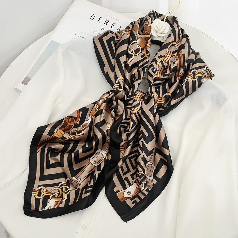 Silk Satin Square Scarf