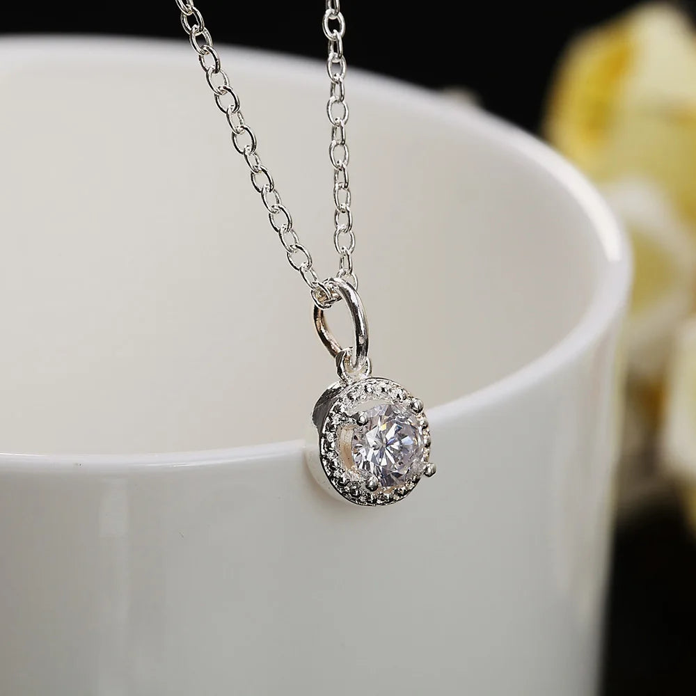 925 sterling Silver crystal pendant Jewelry set