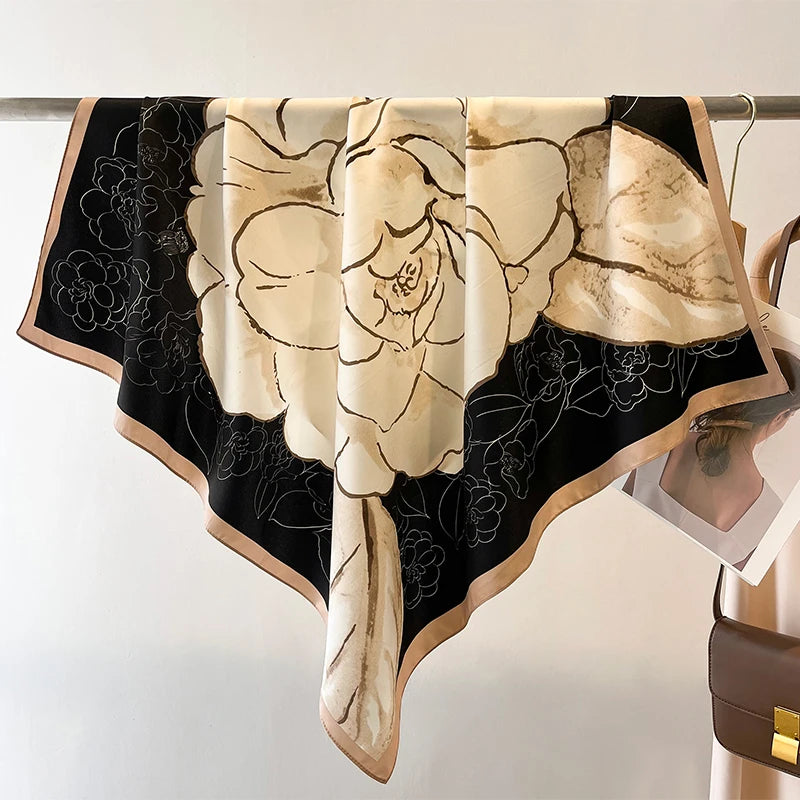 90*90Cm Square Scarf Twill Silk Bandana Pashmina