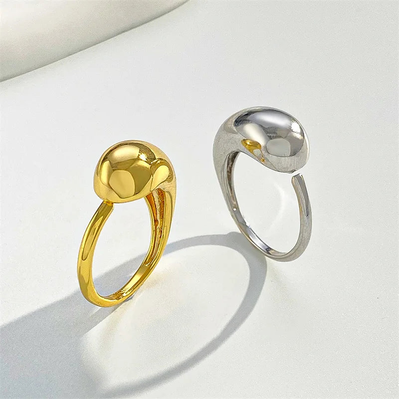 Double Ball Beads Opening Ring
