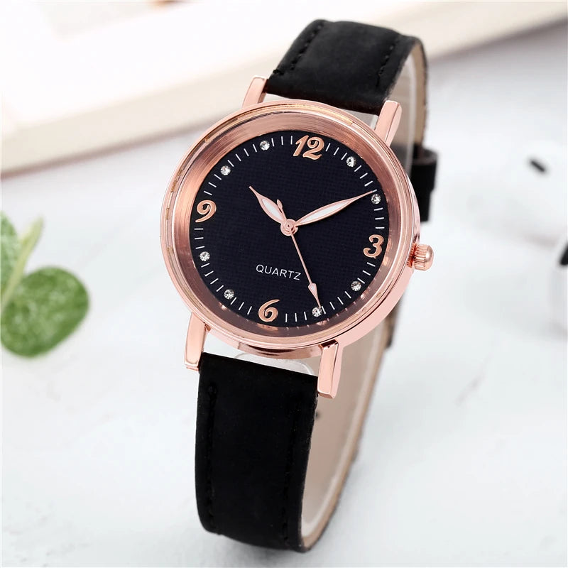 Casual Leather Band Analog Quartz Watches