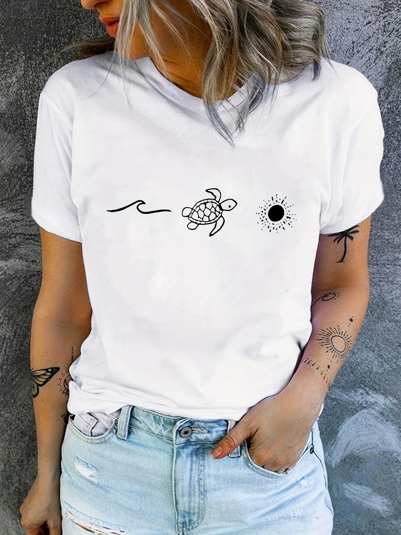 Easter Turtles Graphic Print T-shirt