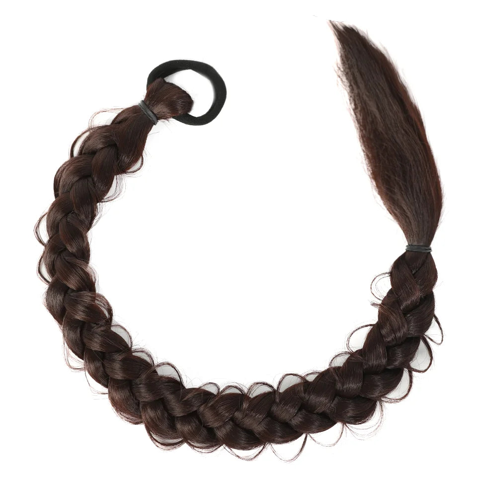 24 Inch Synthetic Long Braided Ponytail Hair Extensions