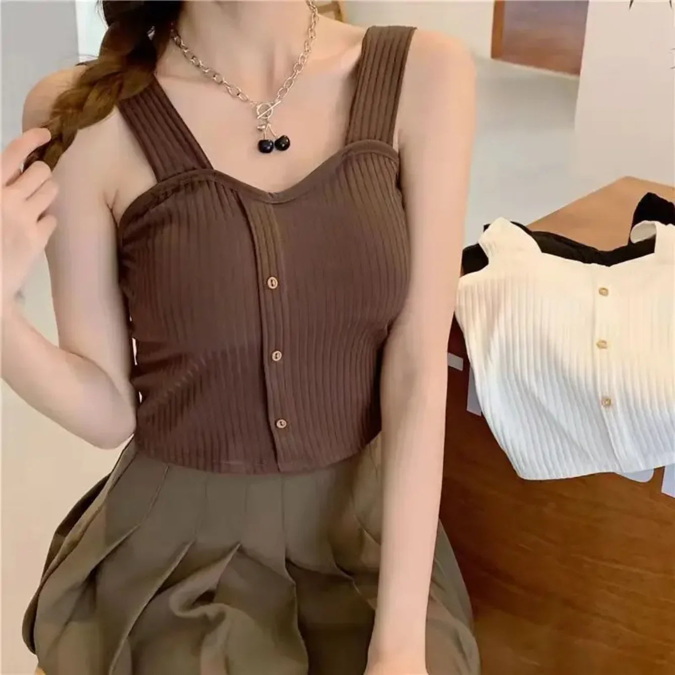Women's Cropped Tops with Bra Pads