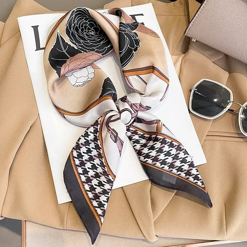 Luxury Design Print Silk Square Scarf