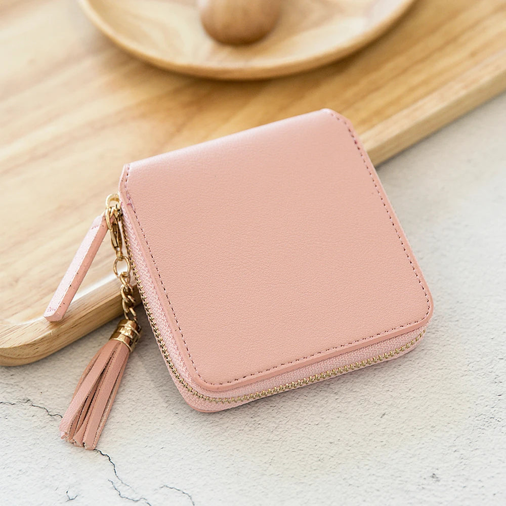 Women's Fringe Square Zipper Purse