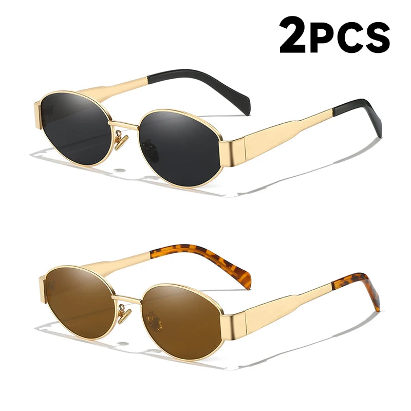 UV400 Sun Glasses Alloy Oval Eyewear