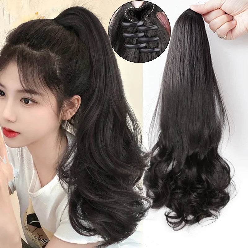 Long Straight Claw Clip On Ponytail Hair Extensions