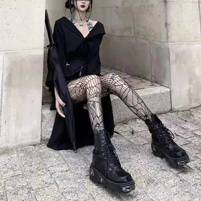 Snake Tights Women Anime Pantyhose Black Mesh Fishnet Stockings