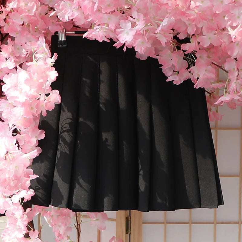 Khaki A-Line Korean Preppy Style Jupes Black Mini Skirts