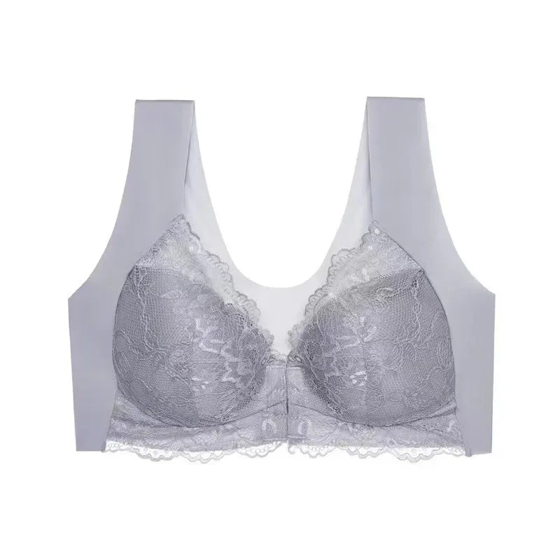 Contrast Lace Wireless Bra