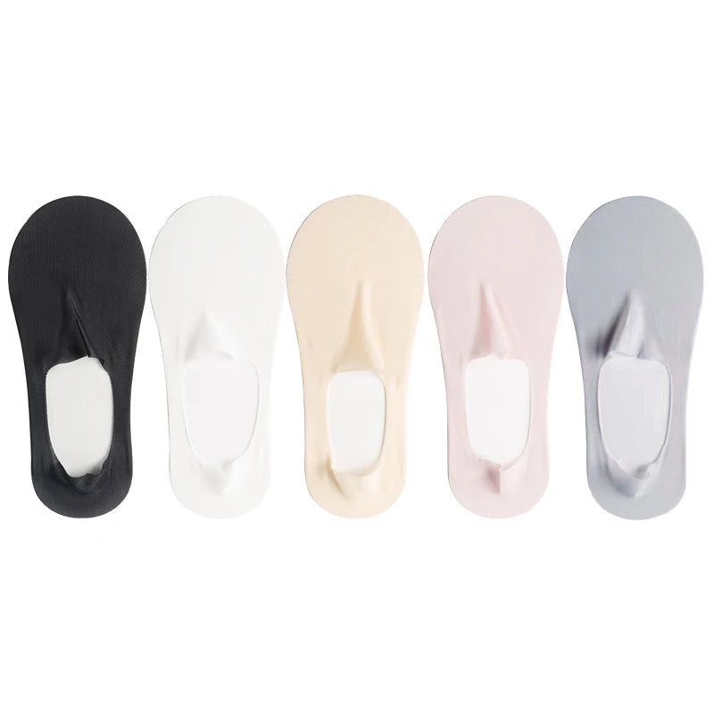 Ice Silk Solid Boat Socks