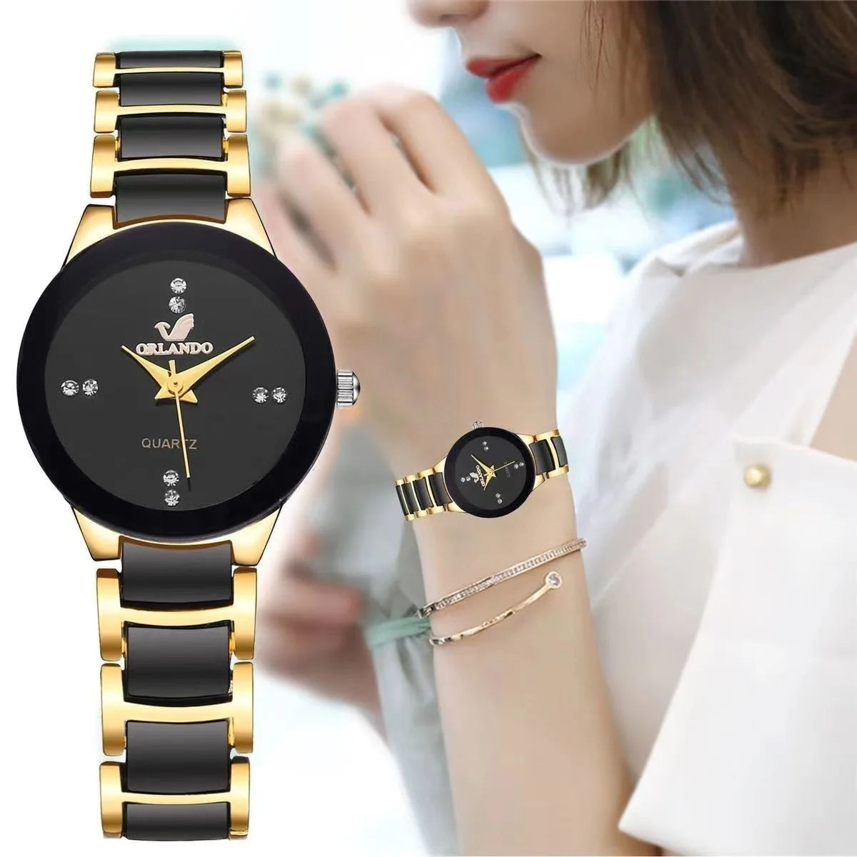Stainless Steel Band Analog Quartz Watches