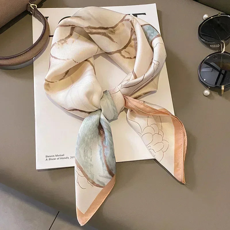 Luxury Design Print Silk Square Scarf