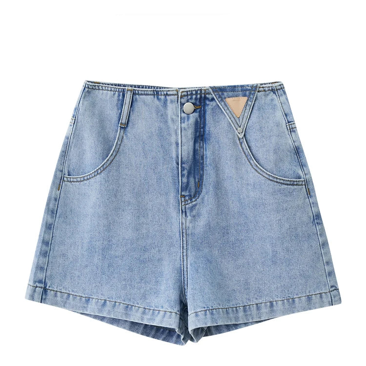 Minimalism Versatile Cotton Loose Women Jeans Shorts