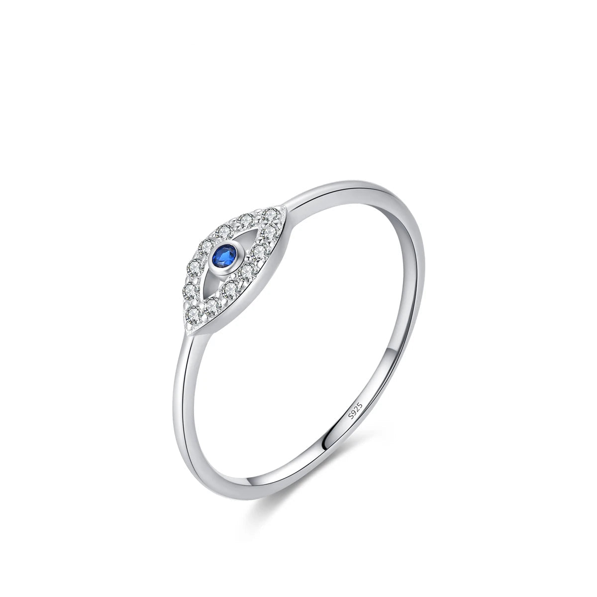 Sterling Silver Cute Blue Ghost Eyes Ring
