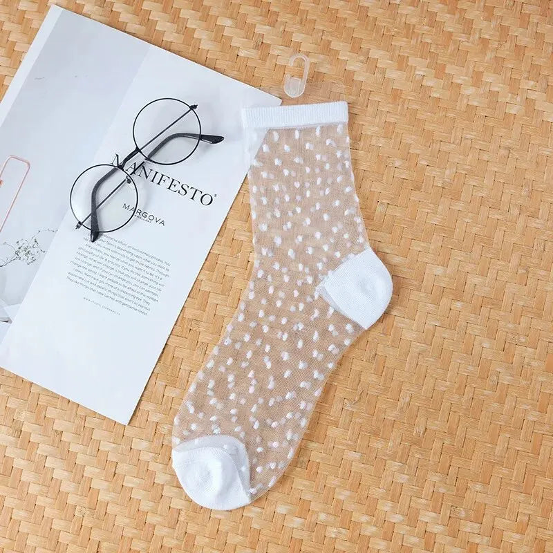 New WOMEN'S Socks Fashion Tulle Mesh Glass