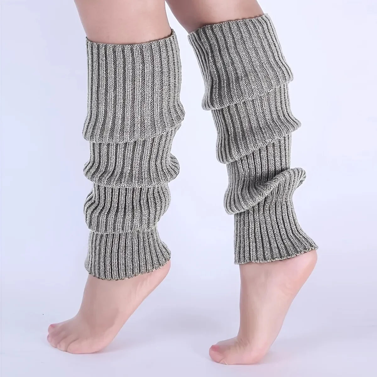 Classic Knit Leg Warmers Rib-Knit Knee-High Leg Warmer Socks