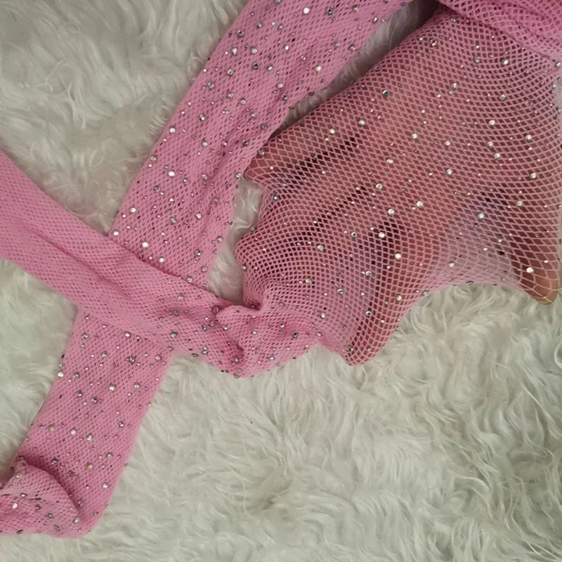 Fishnet Diamond Pantyhose Women Fashion Shiny Net Tights