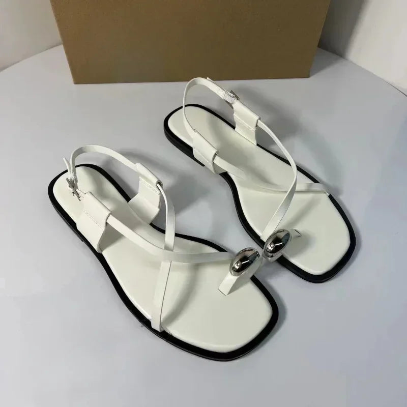 Flat Sandals Clip Toe Beach Shoes