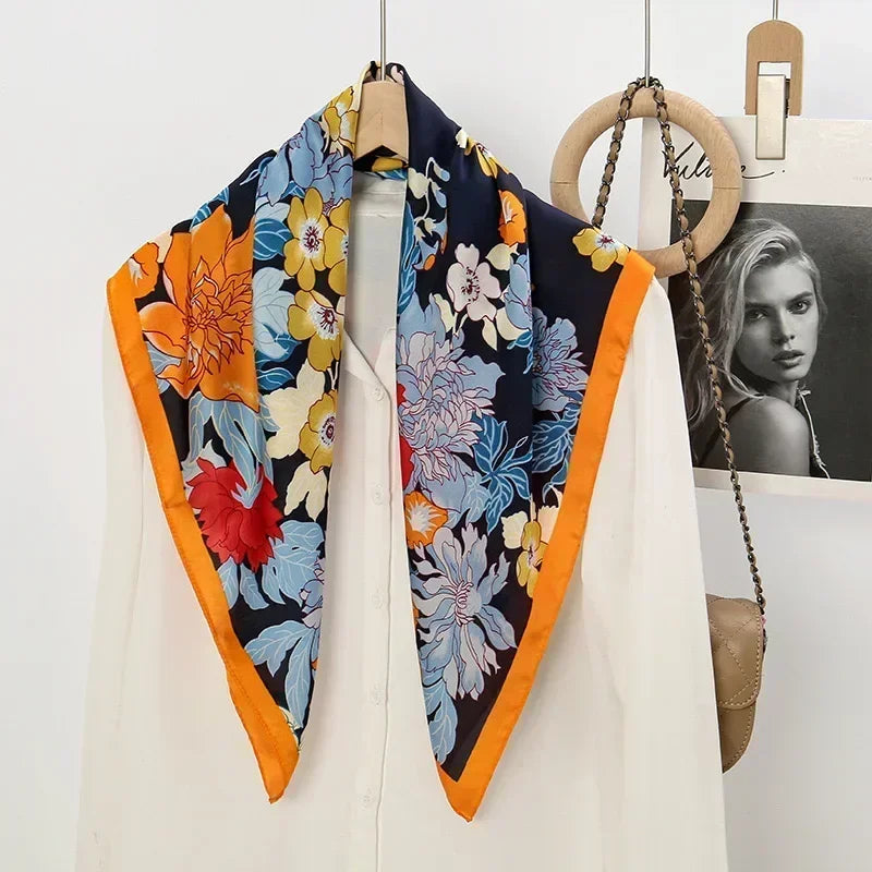 Luxury Design Print Silk Square Scarf