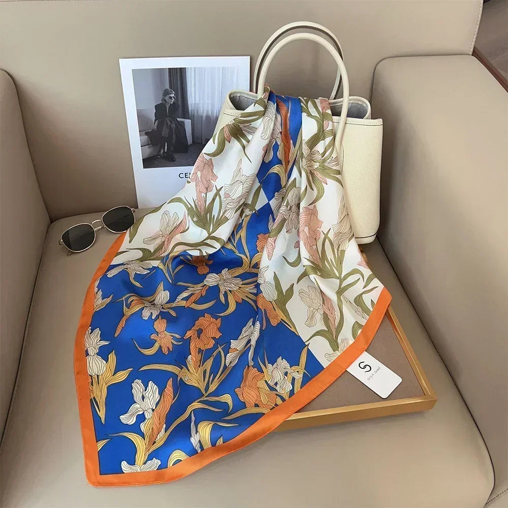Luxury Design Print Silk Square Scarf