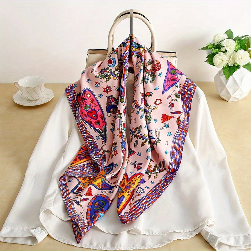 90*90Cm Square Scarf Twill Silk Bandana Pashmina